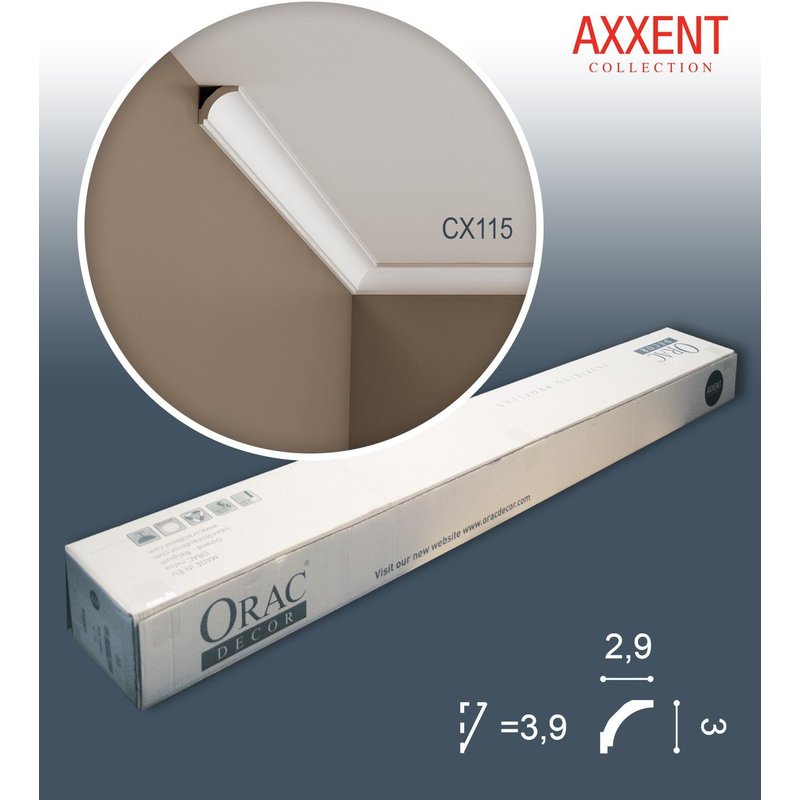 1 carton complet 10 Corniches Moulures Cimaises 20m Orac Decor CX115 AXXENT