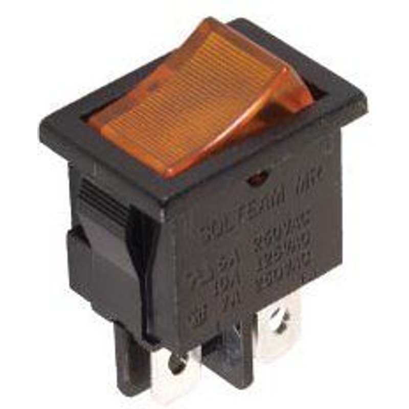 Interrupteur de puissance a bascule 3a-250v dpst on-off - avec temoin neon orange