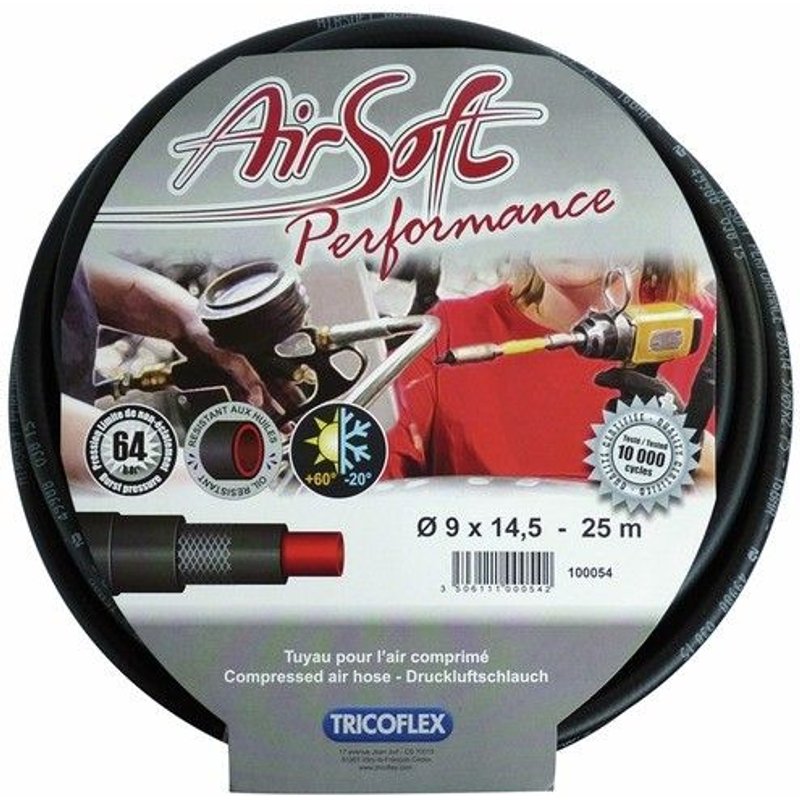 Tuyau air comprimé - renforcé en fibre polyester - 8 x 13 mm - 25 m - Airsoft Performance TRICOFLEX