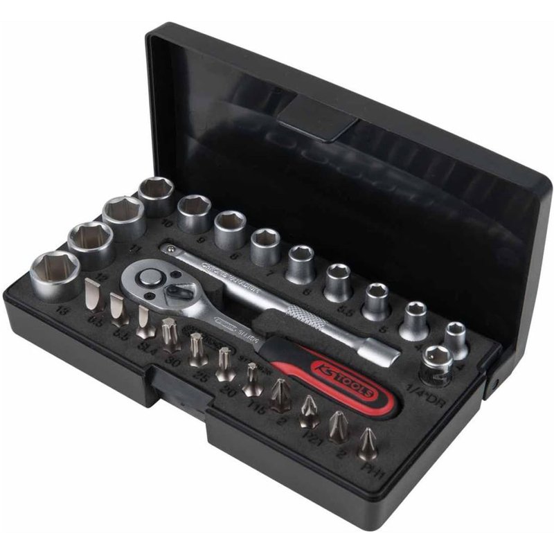 KS Tools Jeu de clé à cliquet, douille et embout 26 pcs 1/4'' 917.0626