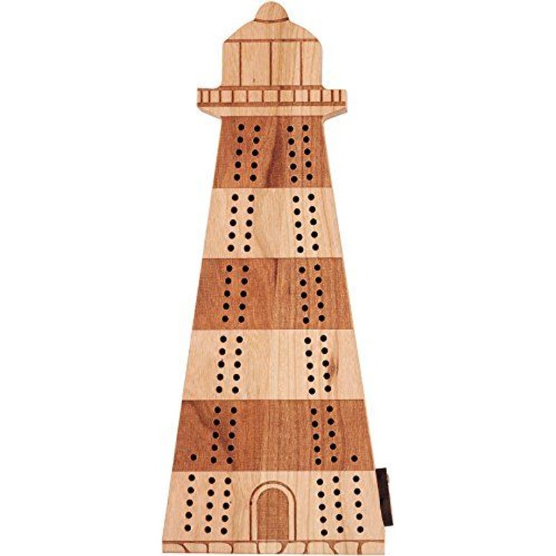Lighthouse Shaped Cribbage Board - Made In Usa