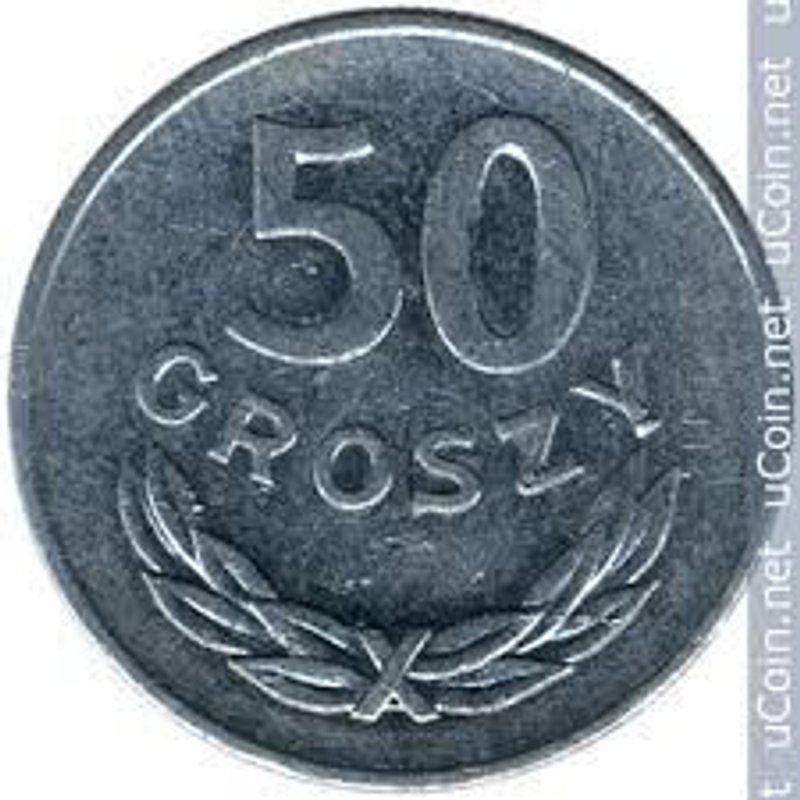 Pologne = Pièce De Monnaie De 50 Groszy ( 0.50 Zlotych ), Année 1977, En Aluminium