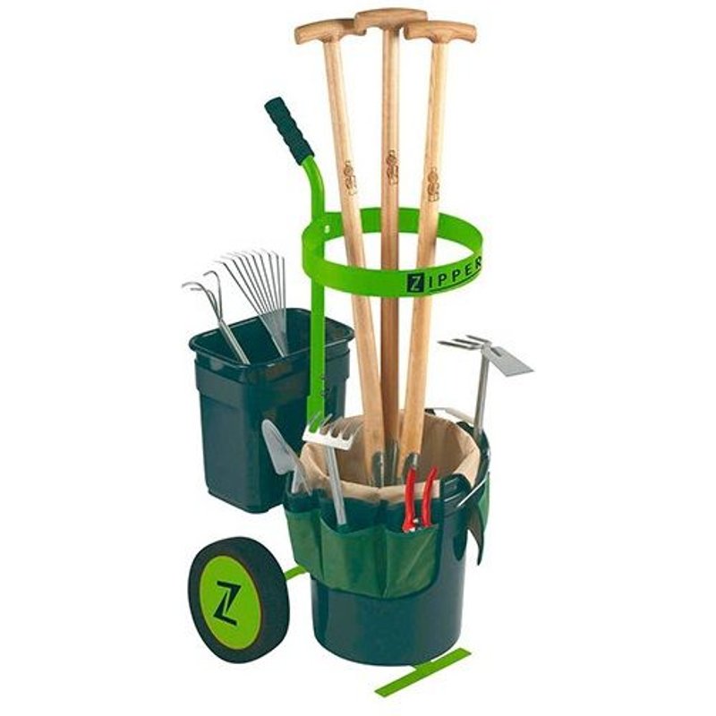 Zipper - Chariot d'outils de jardinage armature en métal + 2 bacs plastiques - ZI-UVGW1