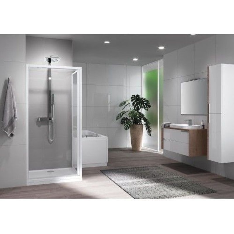 Paroi de douche pivotante et réversible - Riviera 2.0 G78-82CM V.GR BLC NOVELLINI