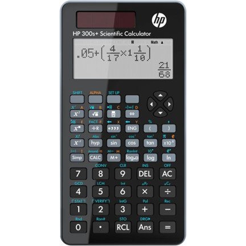 HP 300s+ - Calculatrice scientifique - 15 chiffres - panneau solaire, pile - noir