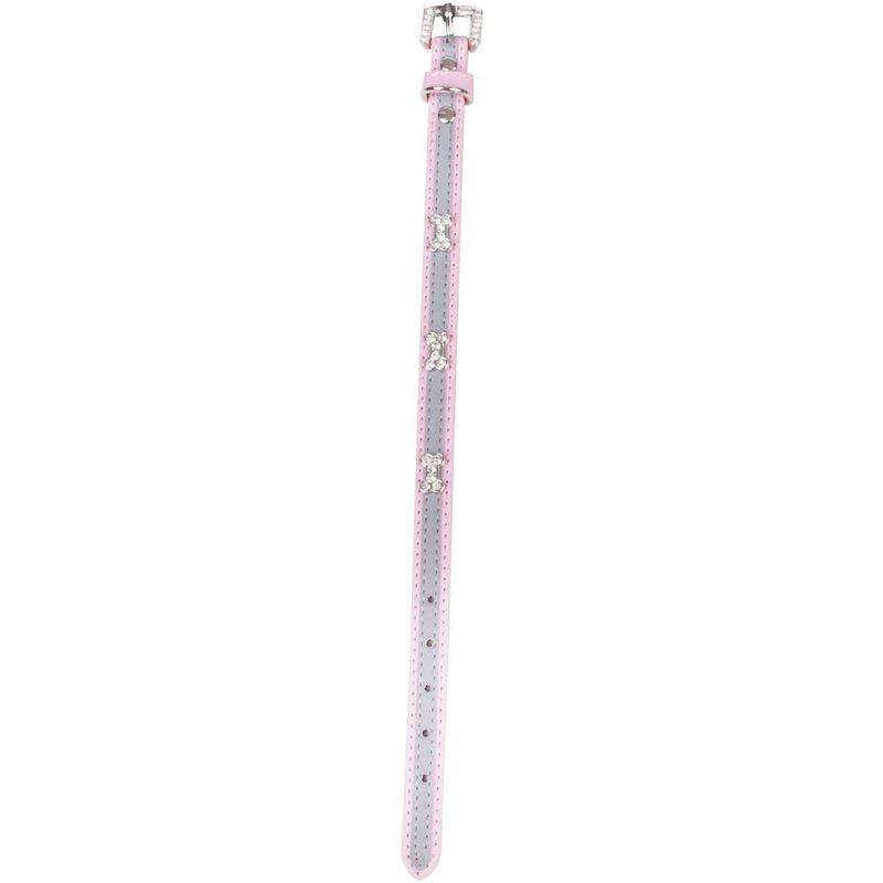 Collier Pour Chien Strass Réfléchissant - Taille S - Rose