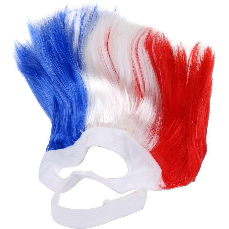 Perruque Pour Chien - Bleu Blanc Rouge