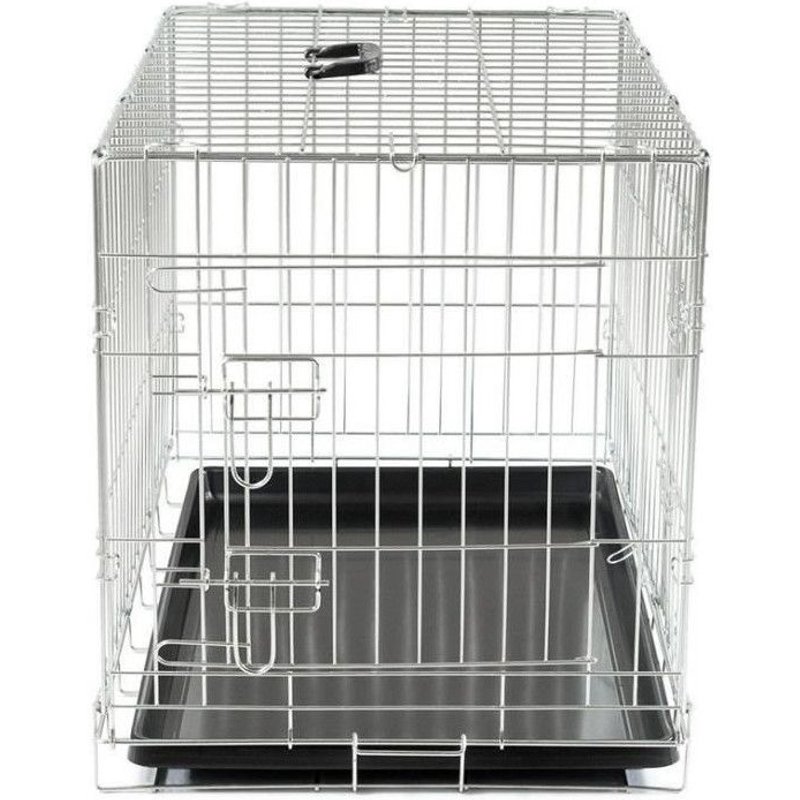 Vadigran Cage Métallique Pliable Classic - 76 X 48 X 55 Cm - Argent - Pour Chien