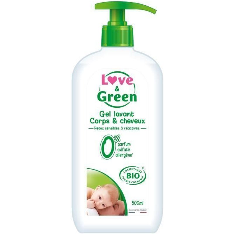 Love Et Green Gel Corps Et Cheveux Hypoallergenique 500ml