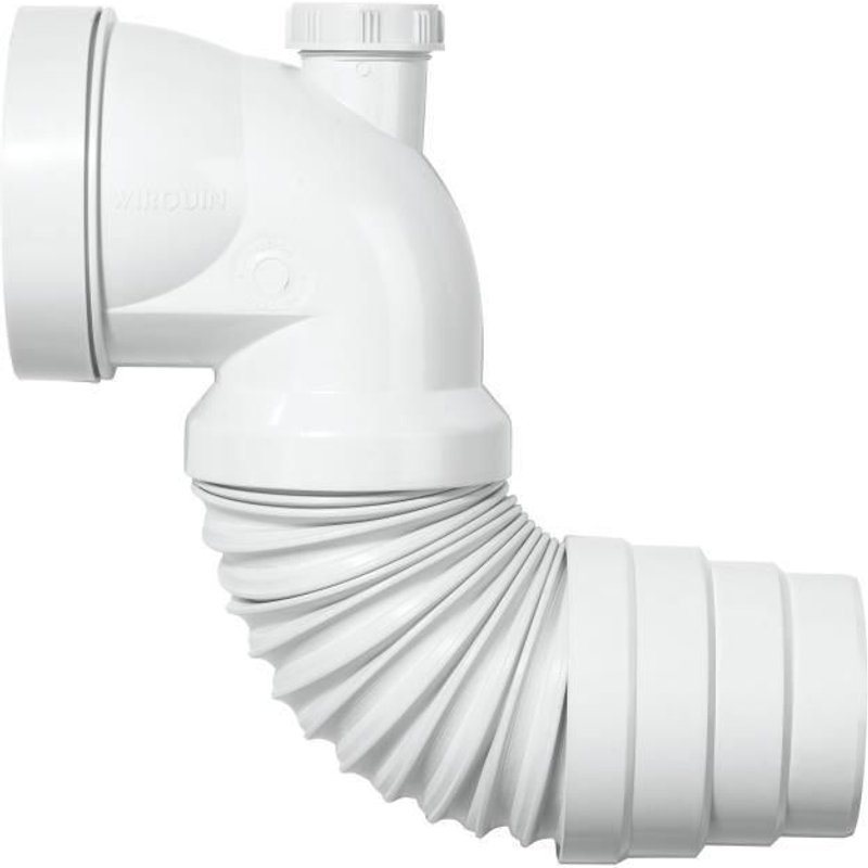 Pipe coudee extensible avec piquage