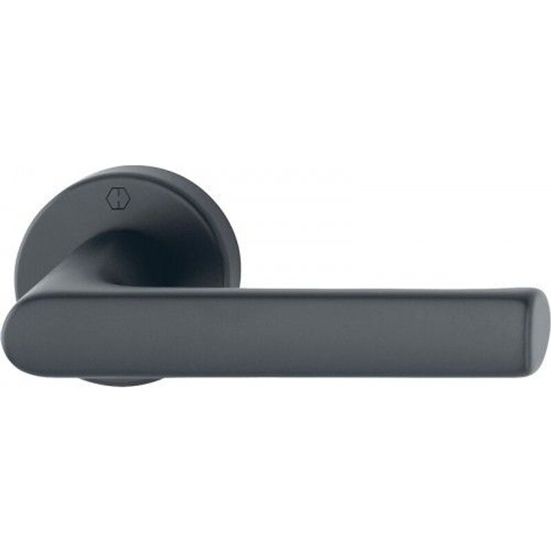 Poignées de porte sur rosaces Hambourg - finition noir mat - bec de cane HOPPE