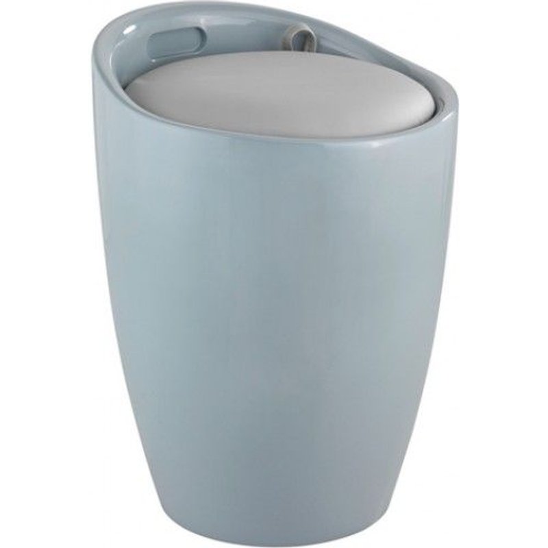 Tabouret/bac à linge pour salle de bain - Candy - ABS - gris WENKO