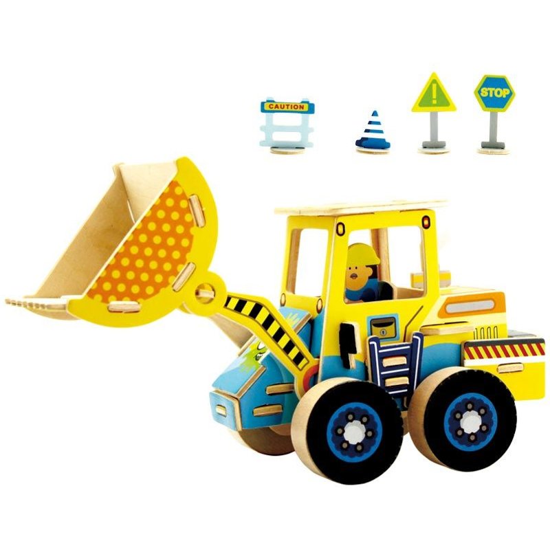 Chargeur Sur Pneus - Kit En Bois - 44 Pièces À Assembler - 18.5x7,8x11,2 Cm - À Partir De 6 Ans Robotime