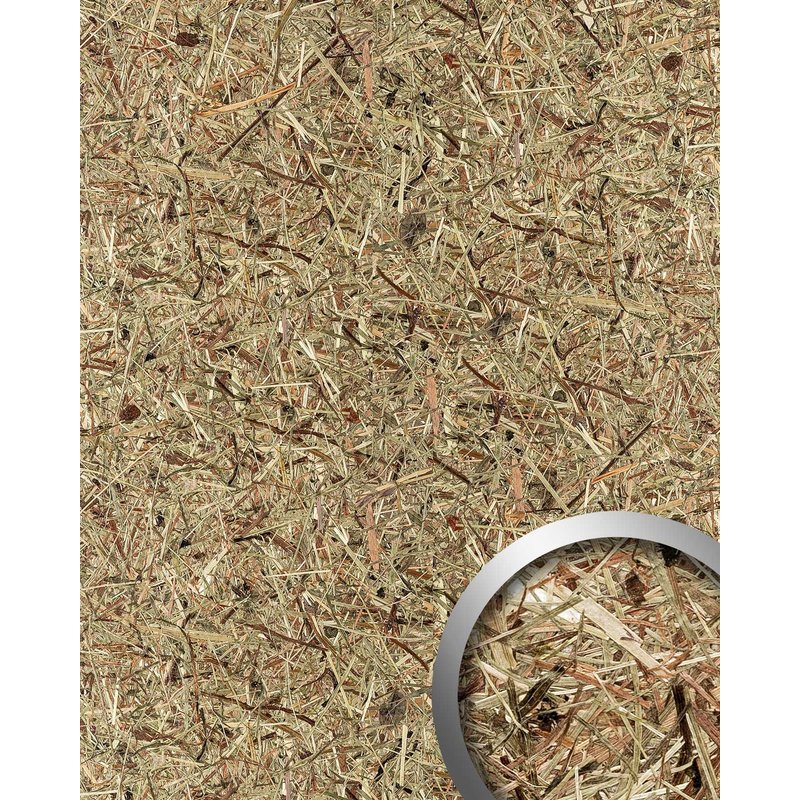 RevĂȘtement mural dĂ©cor naturel WallFace AL-11001 ALPINE PURE Panneau mural texturĂ© avec des fleurs et des herbes alpines naturelles crues mate autoadhesivo brun vert 4,15 m2