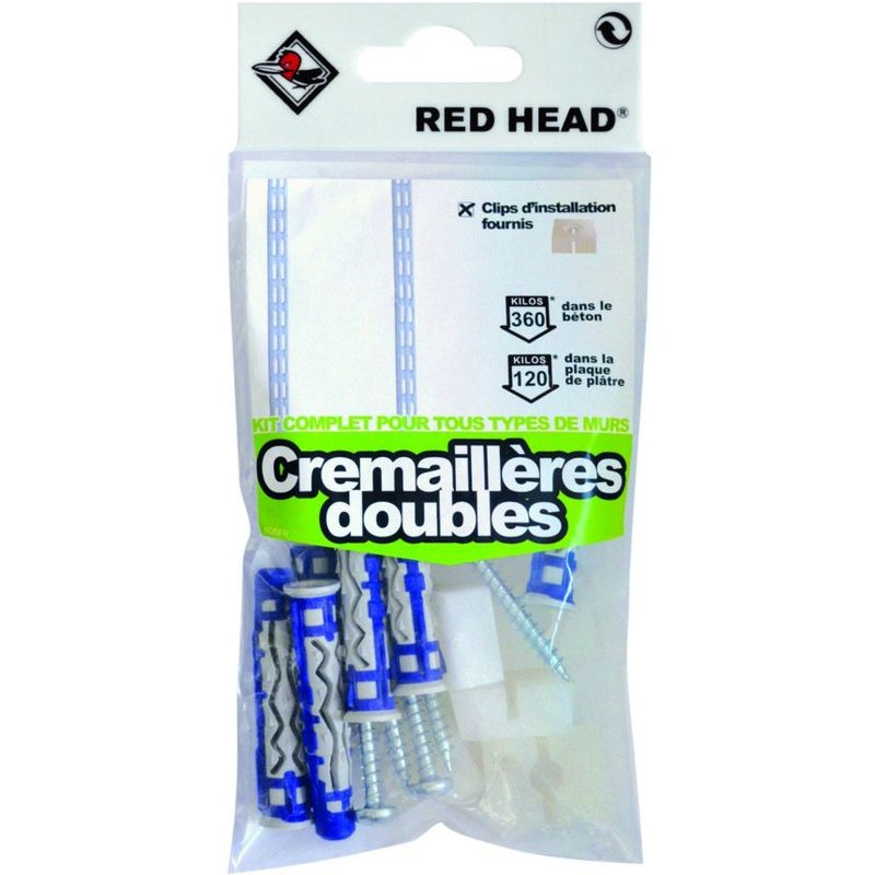 Kit de fixation RED HEAD pour crémaillères doubles