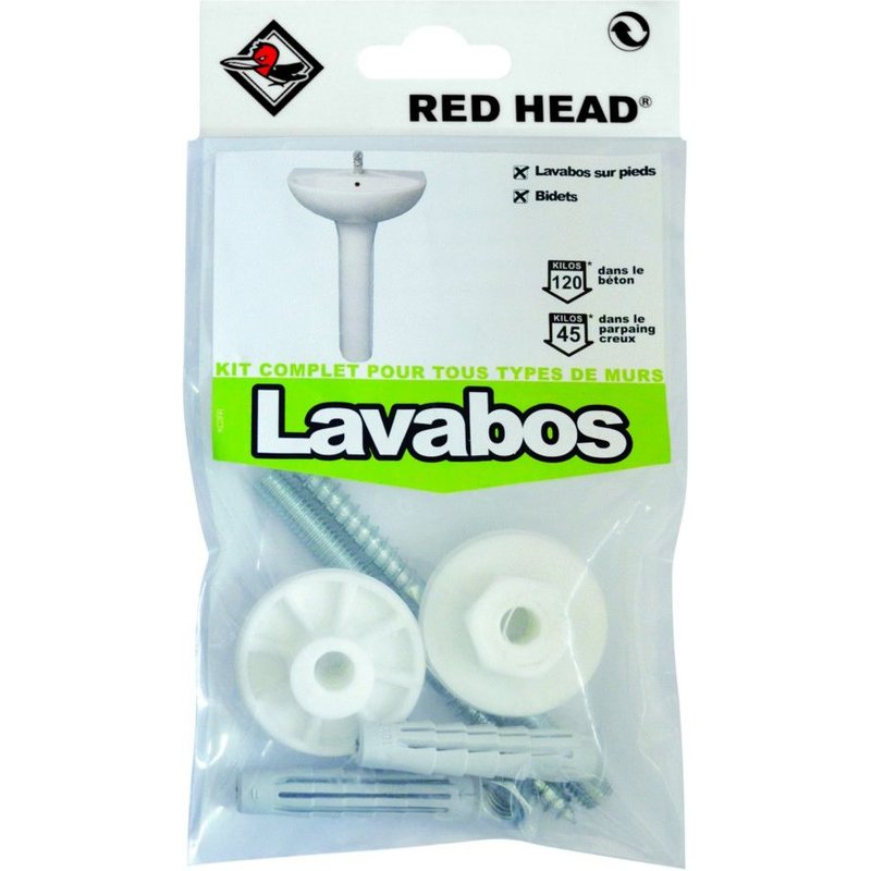 Kit de fixation RED HEAD pour lavabo