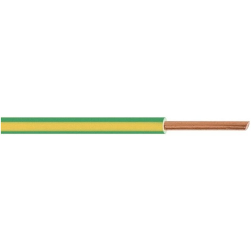 Fil rigide HO7V-U - 2,5 mm² - 10 m - jaune/vert DEBFLEX