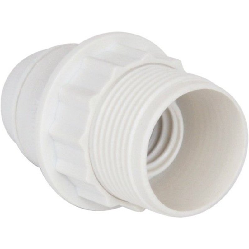 Douille à vis E14 - avec bague - chemise 1/2 filetée - blanc DEBFLEX