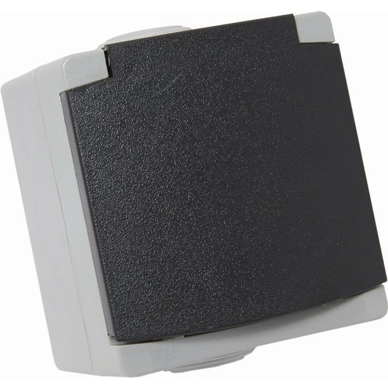 Prise 2P + T Gris perlé