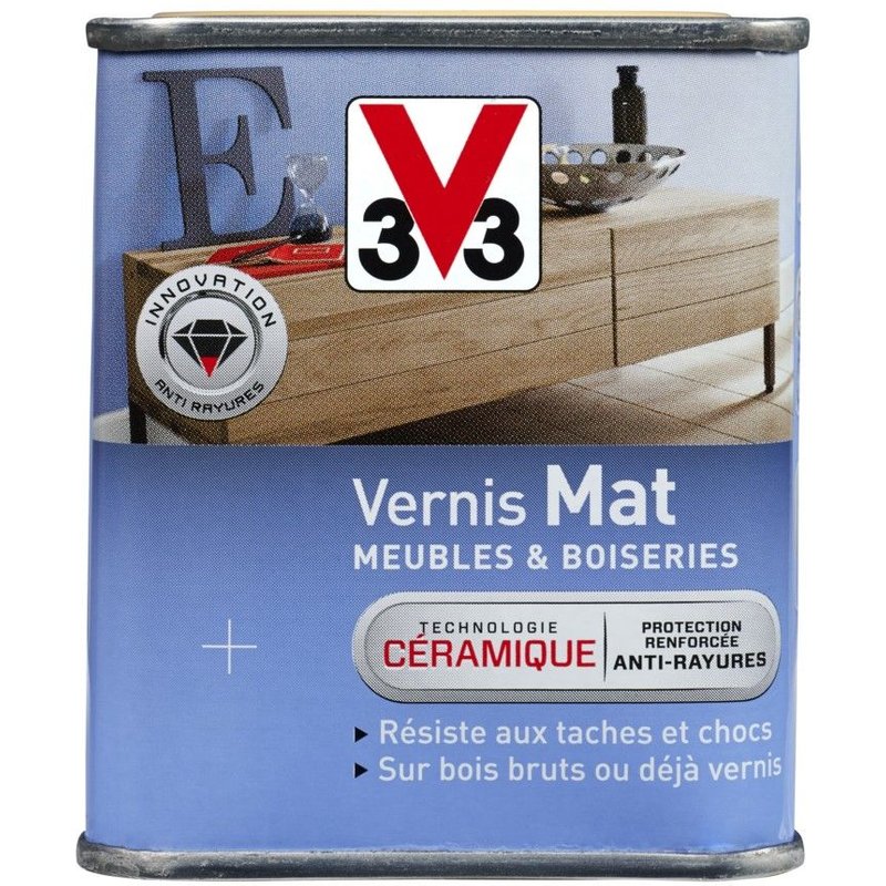 Vernis Bois V33 ChĂȘne Clair Mat 0,25L