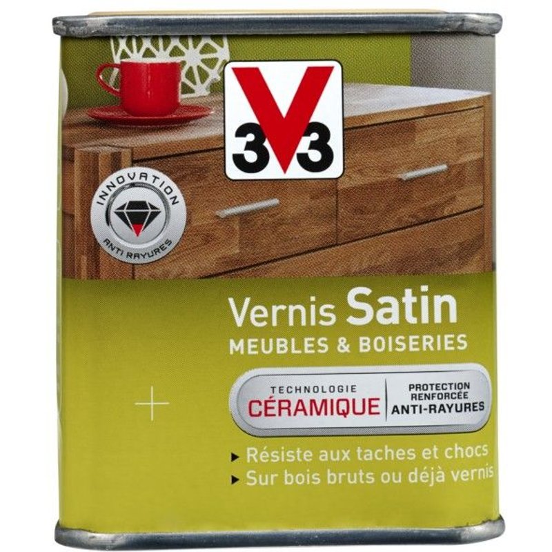 Vernis Bois V33 ChĂȘne moyen Satin 0,25L 96502856