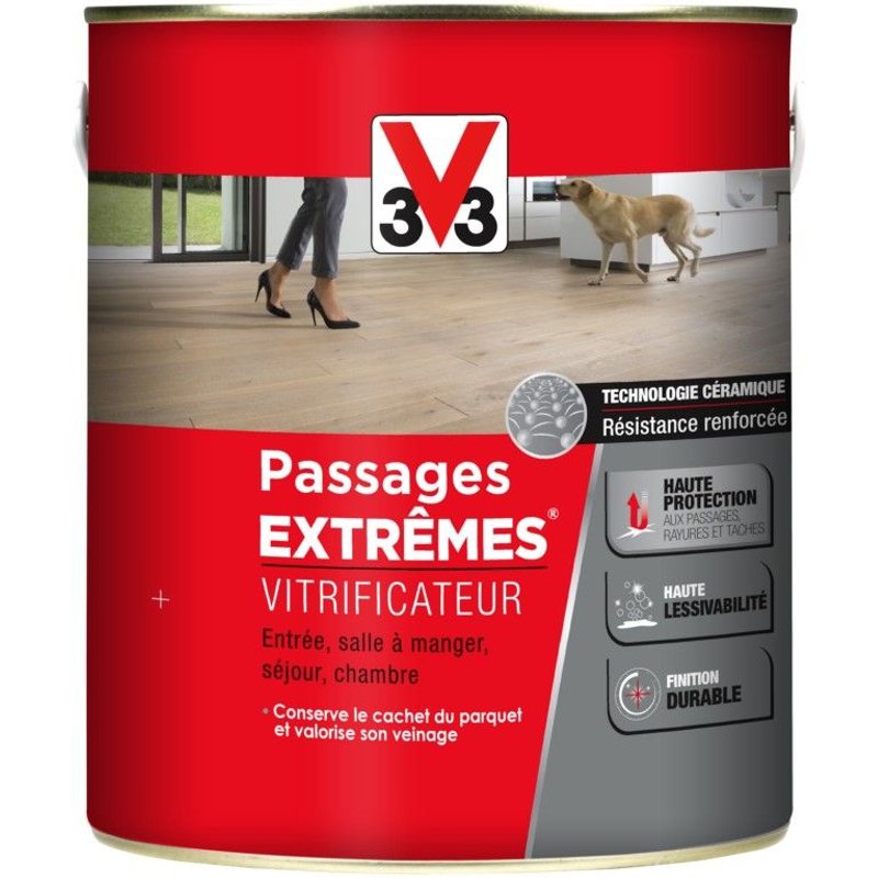 Vitrificateur Bois V33 Passages ExtrĂȘmes ChĂȘne Moyen Satin 2,5L