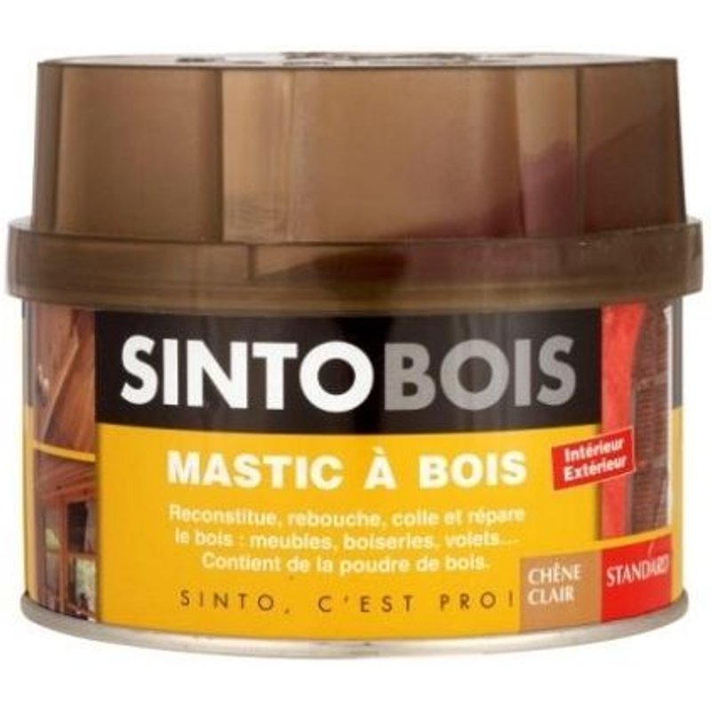 Mastic à bois standard Sinto chêne clair 500ml