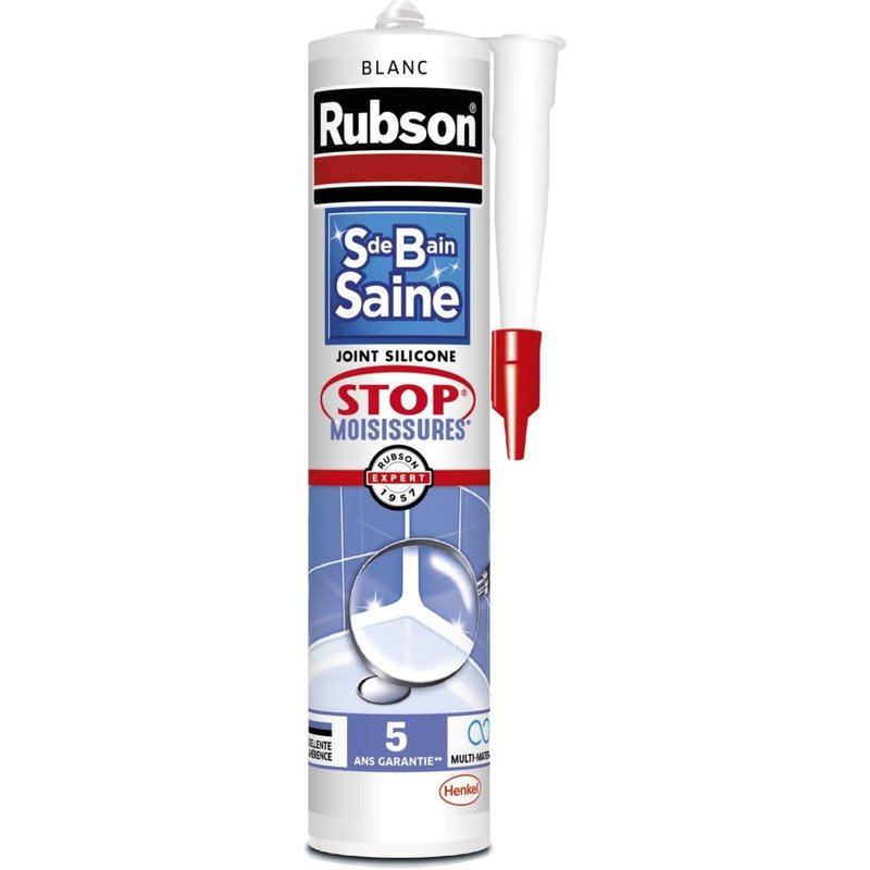 Mastic Sanitaires RUBSON SDB Saine Stop Moisissures Blanc 280ml