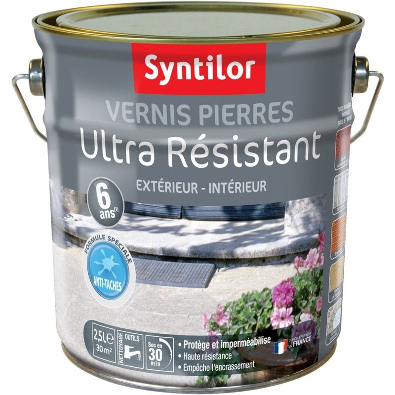 Vernis Pierres Ultra Résistant SYNTILOR Incolore Mat 2,5L