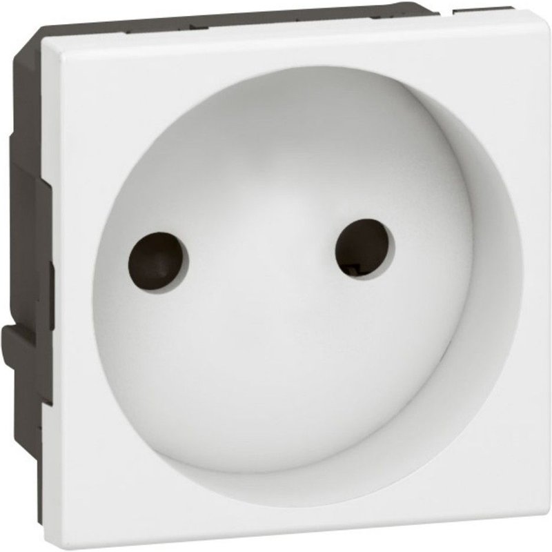 Prise de Courant sans Terre LEGRAND Mosaic Blanc 2 Modules