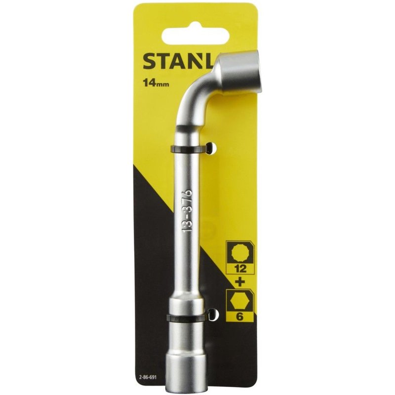Clé à Pipe Débouchée STANLEY 6+12 Pans 14mm