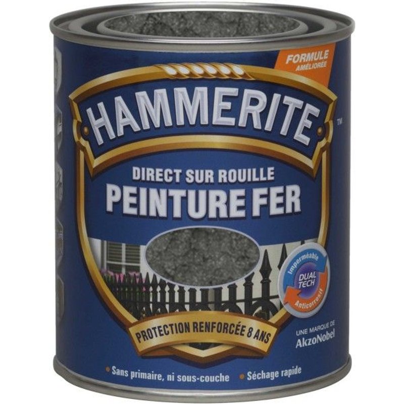 Peinture fer HAMMERITE martelé 750mL gris ardoise