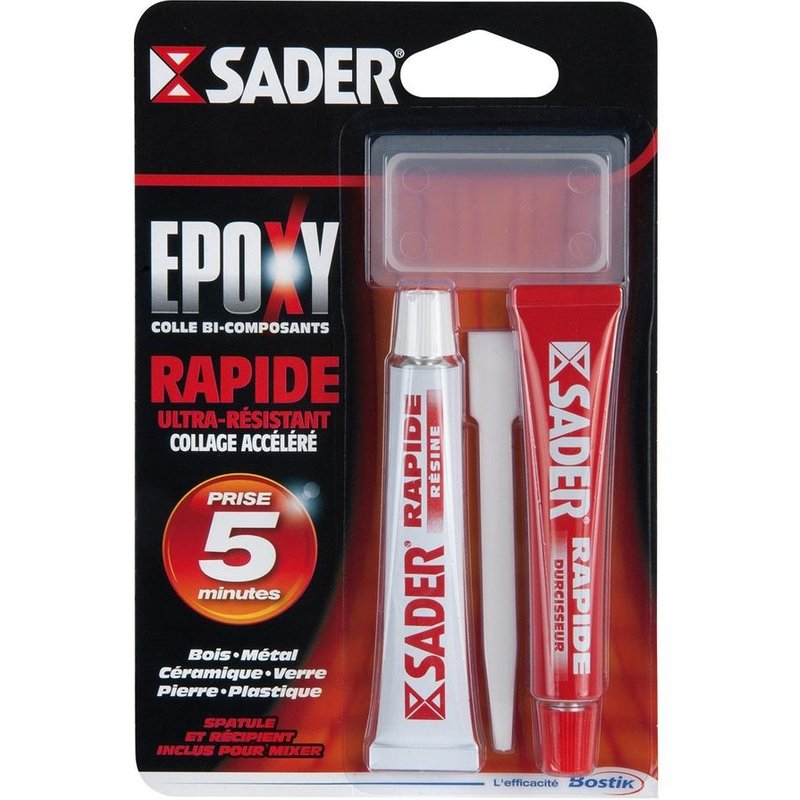 Colle epoxy rapid 2x 25 ml Sader