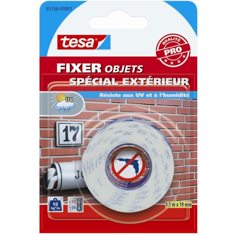 Adhésif double face pour l'extérieur Tesa FIXER 1,5m