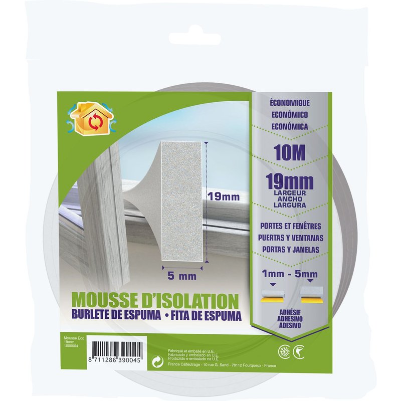 Joint d'isolation économique mousse 10mx19mm