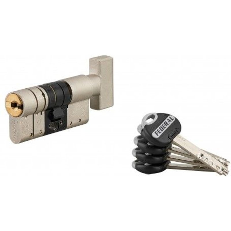 Cylindre à bouton Federal 2 - haute sécurité - 30x30 mm - 5 clés FTH THIRARD