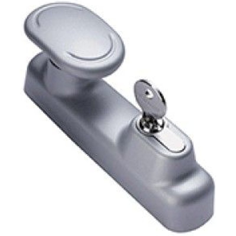 Poignée bouton fixe extérieur - à condamnation par clé prisonnière - Blanc FAPIM