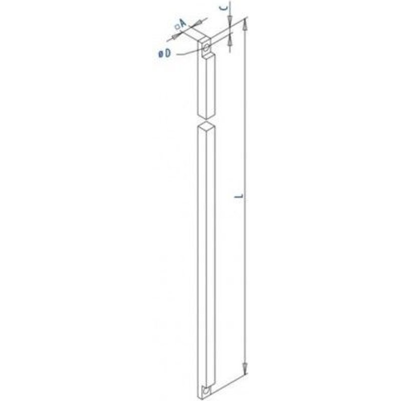 Tringle carrée pour crémone à levier 902 - 10 x 10 mm FUHR