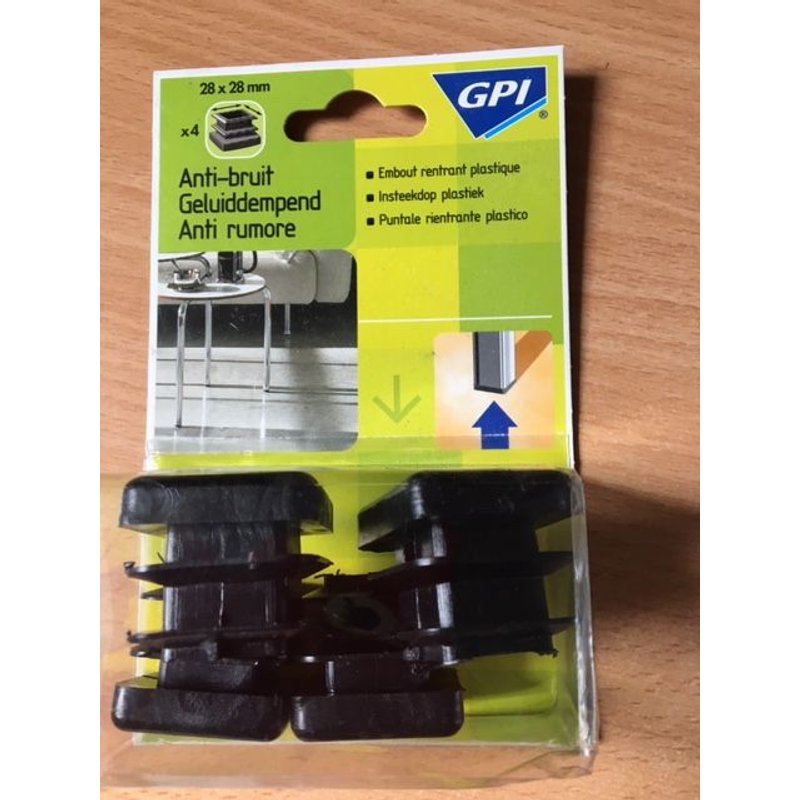 Lot De 4 Embouts Rentrant Plastique Noir Anti-Bruit