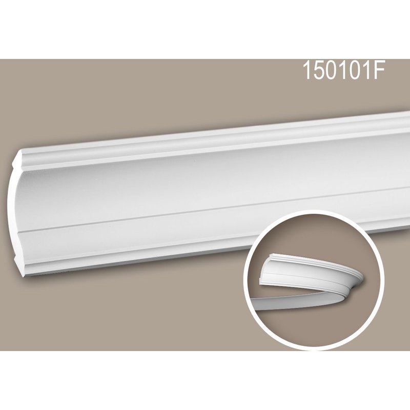 Corniche 150101F Profhome Moulure décorative flexible style Néo-Classicisme blanc 2 m