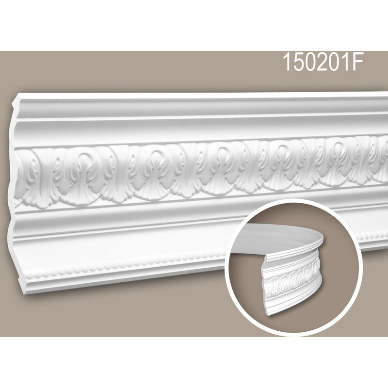 Corniche 150201F Profhome Moulure décorative flexible style Néo-Classicisme blanc 2 m