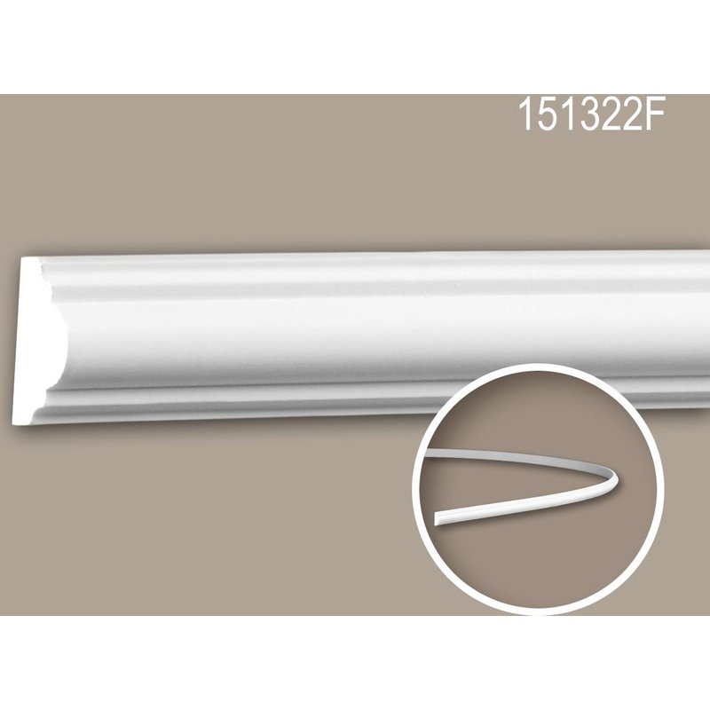 Cimaise 151322F Profhome Moulure décorative flexible style Néo-Classicisme blanc 2 m