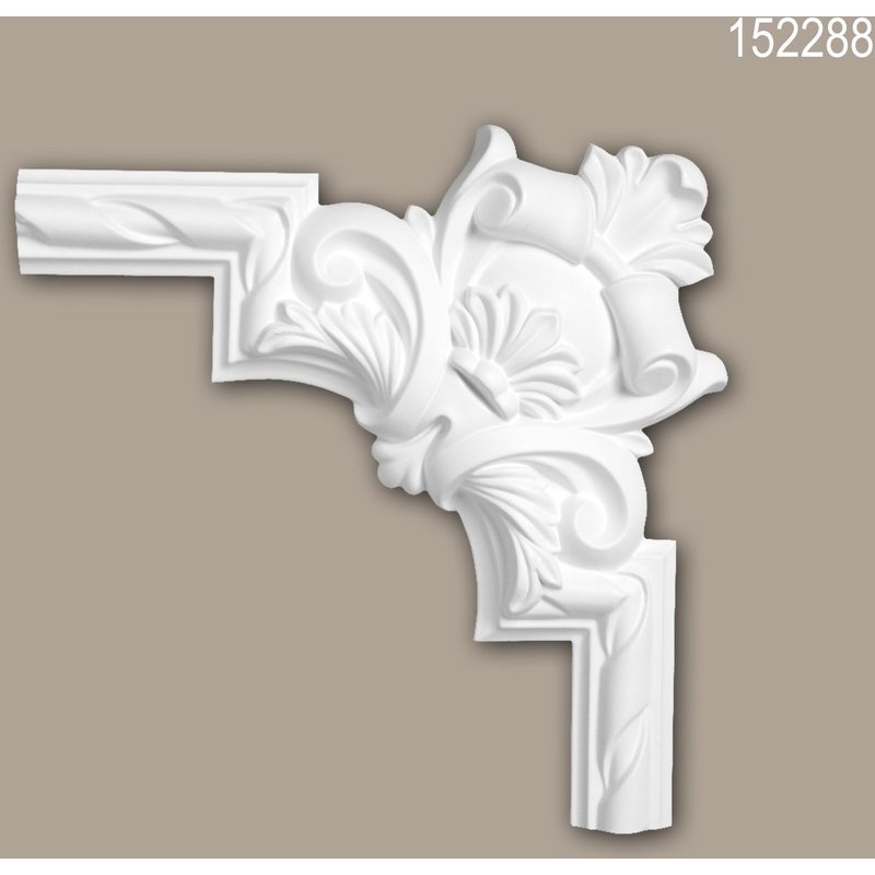 Élément de coin 152288 Profhome Élement décorative style Rococo-Baroque blanc