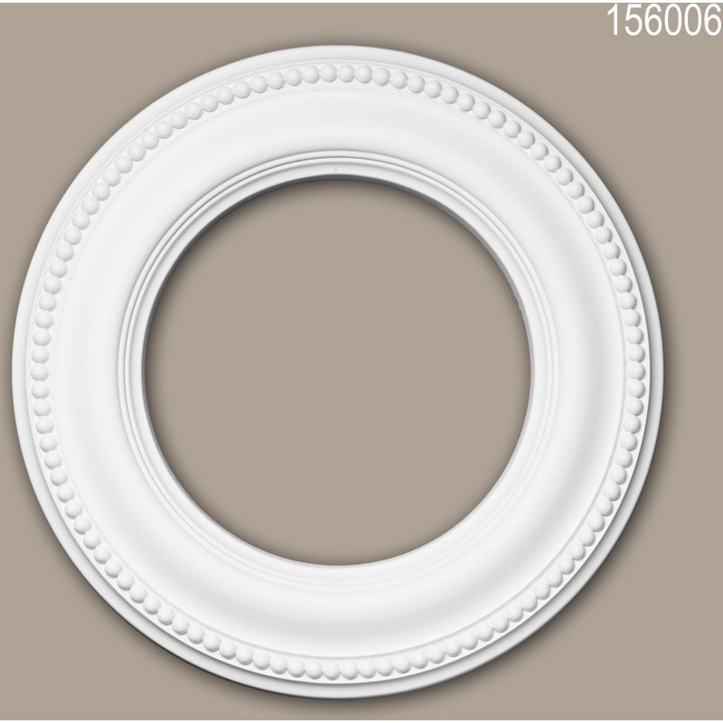 Rosace 156006 Profhome Élement pour plafond Élement décorative style Néo-Classicisme blanc Ø 33 cm