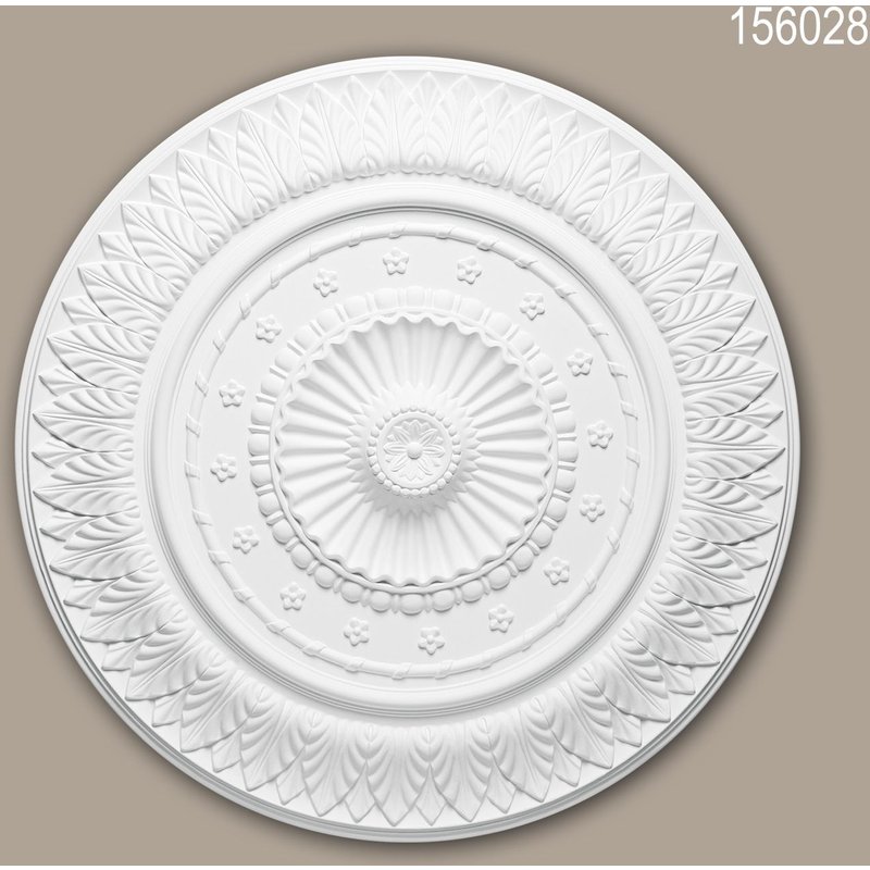 Rosace 156028 Profhome Élement décorative Élement pour plafond style Néo-Classicisme blanc Ø 67 cm