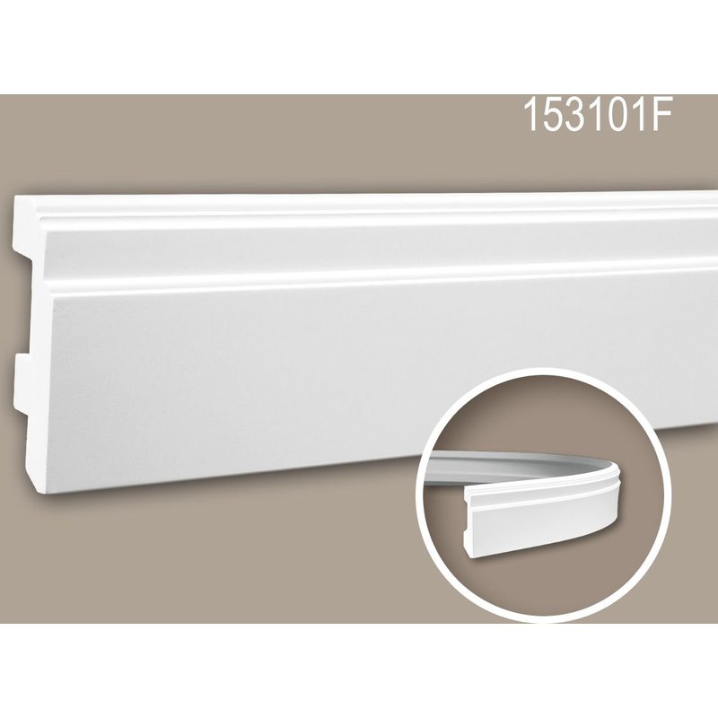 Plinthe 153101F Profhome Moulure décorative flexible design moderne blanc 2 m