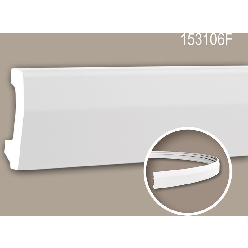 Plinthe 153106F Profhome Moulure décorative flexible design moderne blanc 2 m