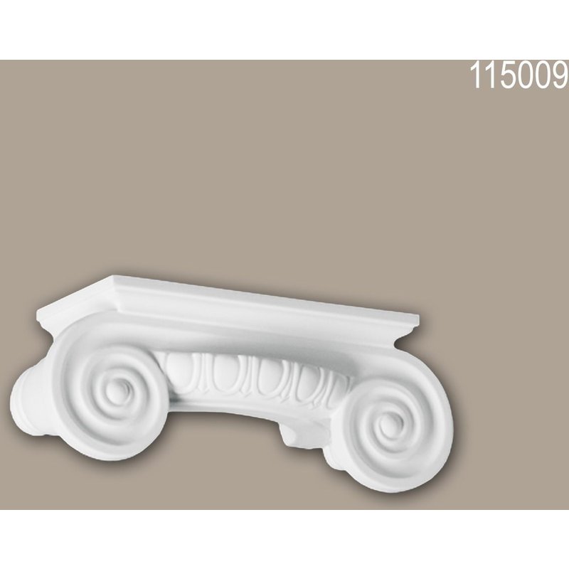 Chapiteau de demi-colonne 115009 Profhome Colonne Élement décorative style ionique blanc