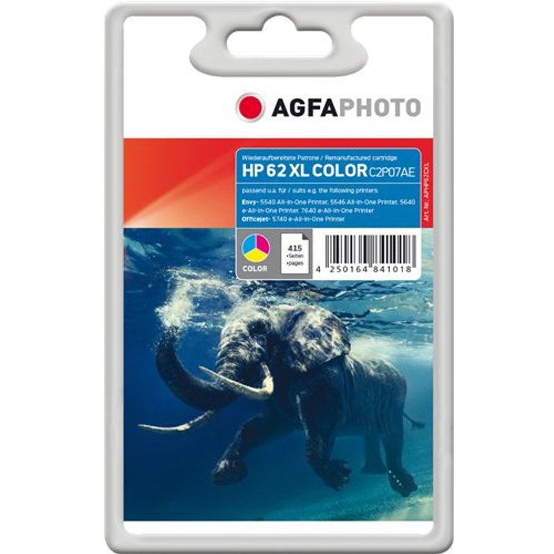 AgfaPhoto Ink Color HP No. 62 XL Pages 415, 11.5ml Standard