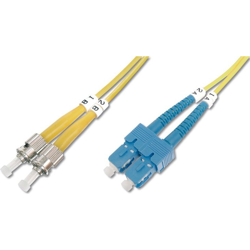 DIGITUS - Cordon de raccordement - mode unique ST (M) pour mode unique SC (M) - 2 m - fibre optique - 9 / 125 micromètres - OS1 - sans halogène - jaune